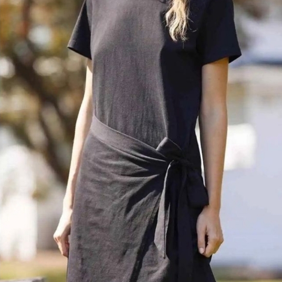 Dolan Draped Midi Cotton Dress P2P 18.5" - Picture 9 of 13